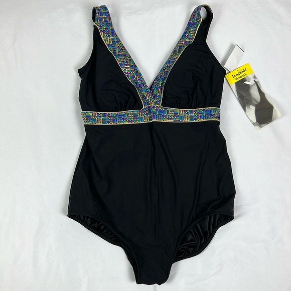 New Longitude Women’s 24W One Piece Tummy Control Swimsuit Built-in Bra - Picture 1 of 13